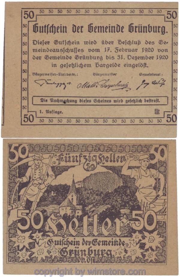 Grünburg, J00303Ia, 50 Heller; 1-