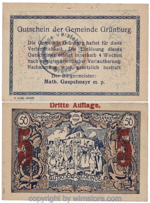 sn105659 Grünburg, J00303SIIb, 5 Heller; 1