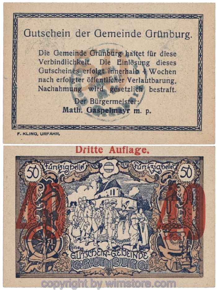 Grünburg, J00303SIIb, 40 Heller; 1
