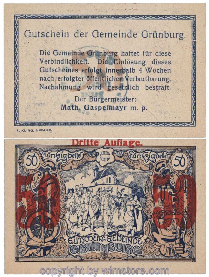 Grünburg, J00303SIIb, 50 Heller; 1