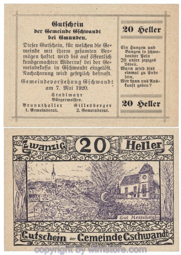 Gschwandt, J00305a, 20 Heller; 1