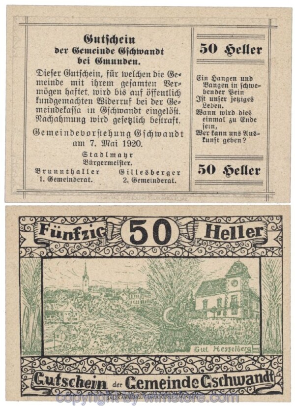 Gschwandt, J00305a, 50 Heller; 1