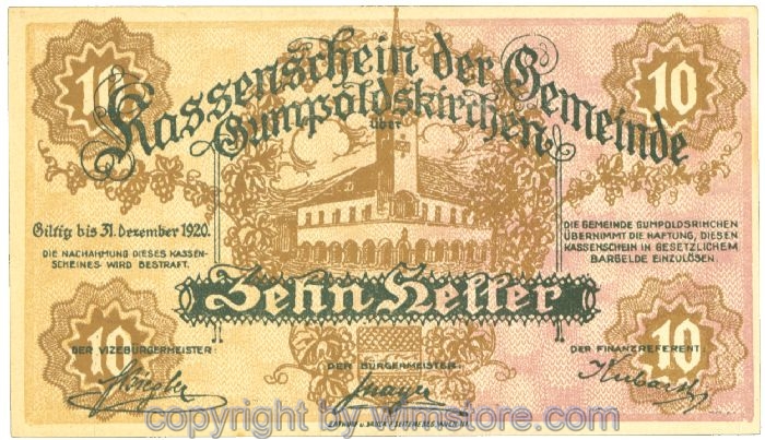 Gumpoldskirchen, J00308a, 10 Heller; 1-