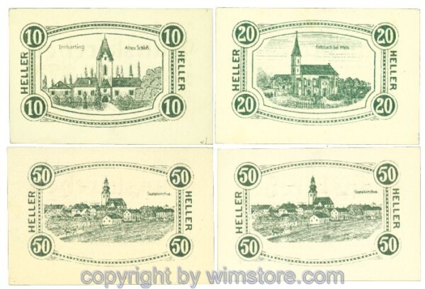 Gunskirchen, J00309Ia, Serie 10, 20, 50, 50 Heller; 1