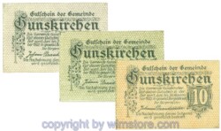Gunskirchen, J00309Ib, Serie 10, 20, 50 Heller; 1