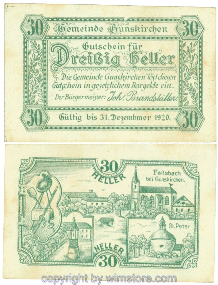 Gunskirchen, J00309II, 30 Heller; 1-