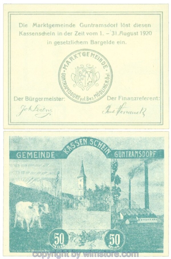 Guntramsdorf, J00310a, 50 Heller; 1
