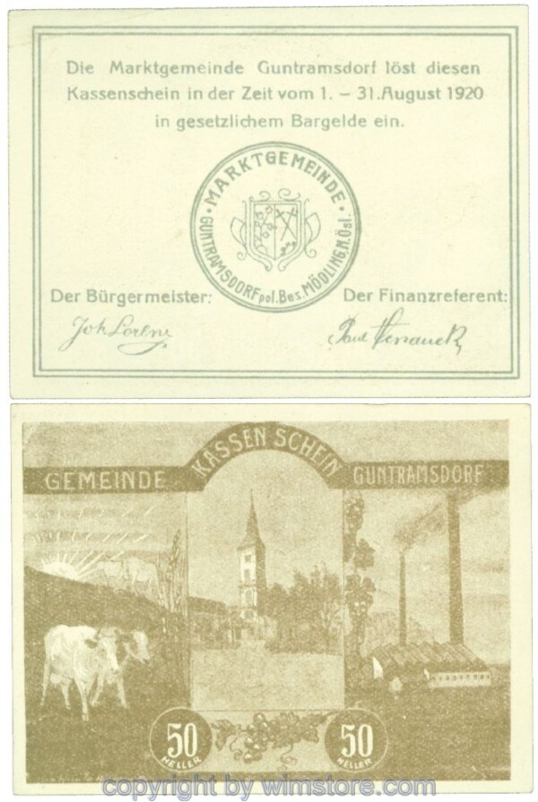 Guntramsdorf, J00310c, 50 Heller; 1-