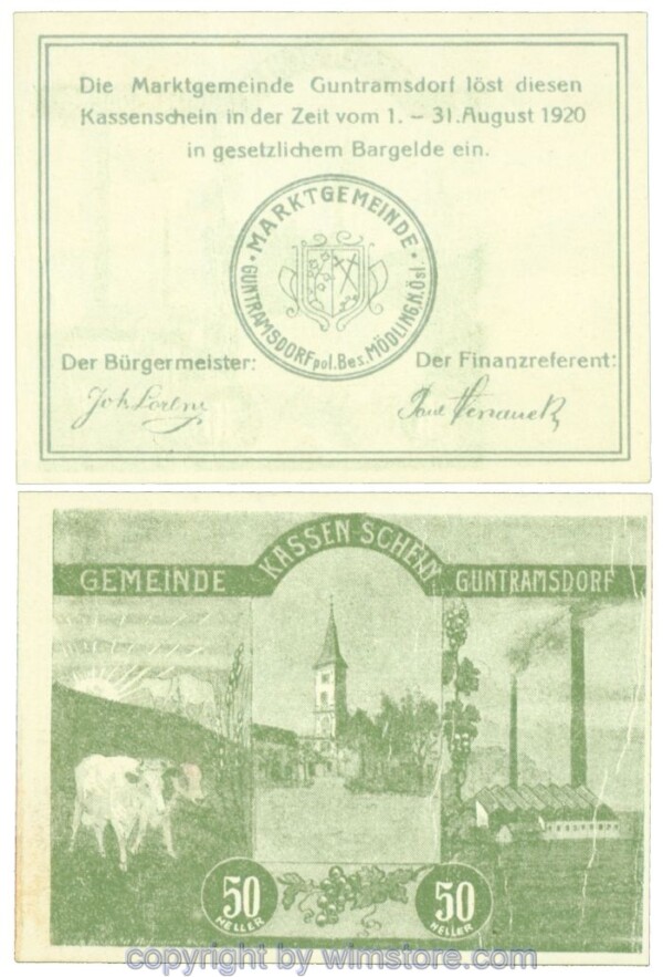 sn105772 Guntramsdorf, J00310e, 50 Heller; 1-