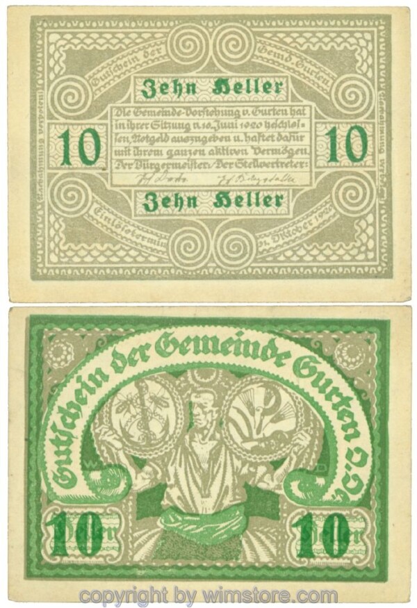 Gurten, J00312a4, 10 Heller; 1-
