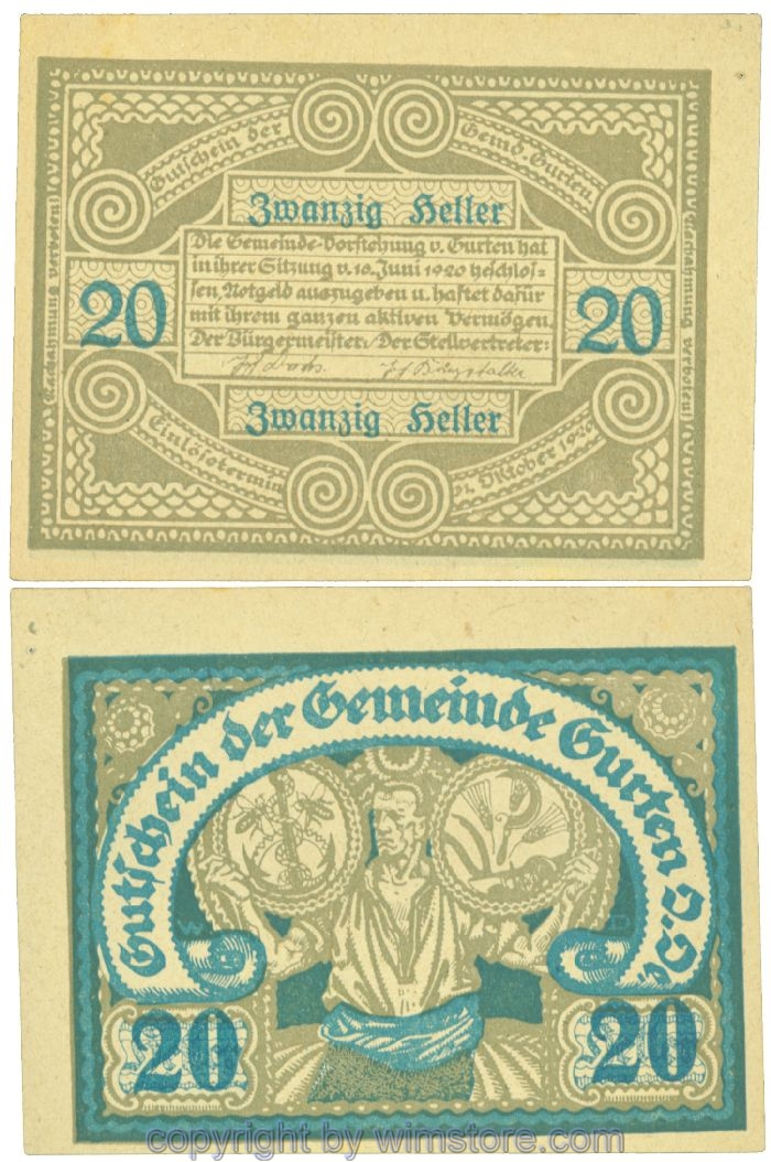 Gurten, J00312a5, 20 Heller; 1