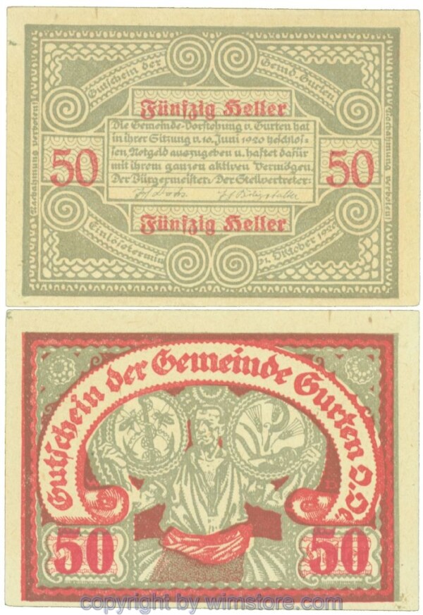 Gurten, J00312a6, 50 Heller; 1
