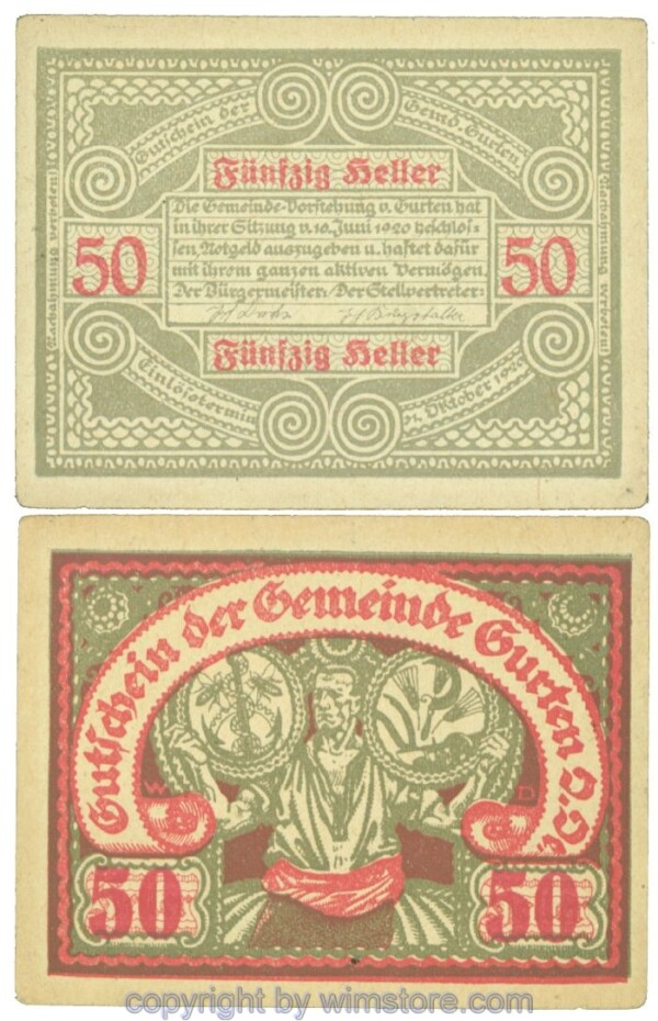Gurten, J00312a6, 50 Heller; 1-