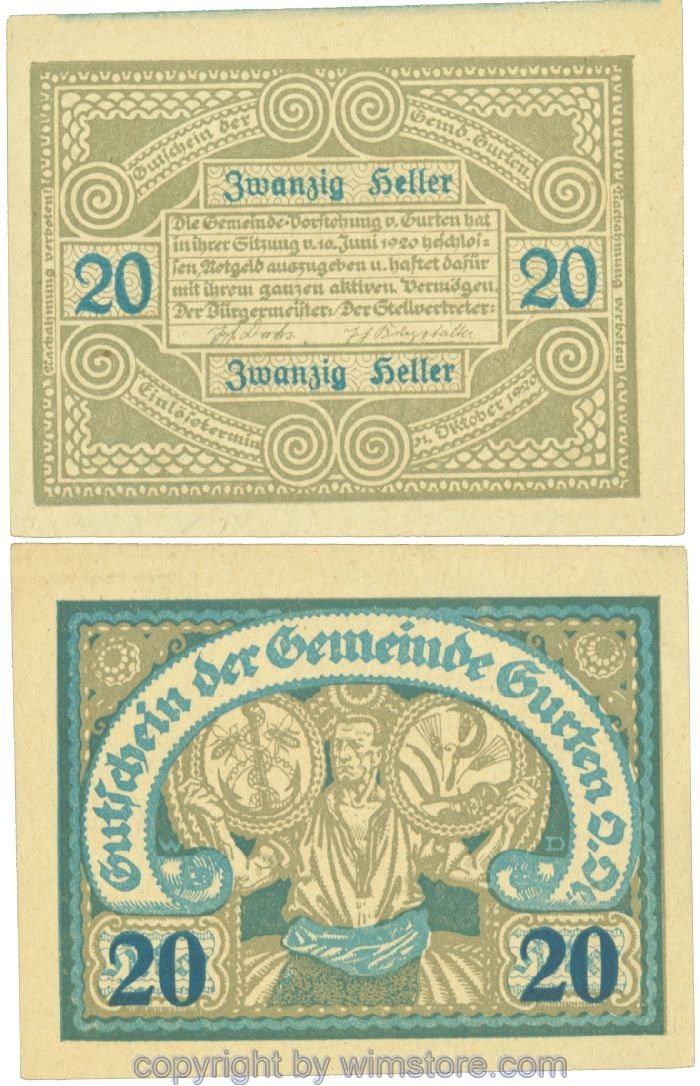 Gurten, J00312b11, 20 Heller; 1-