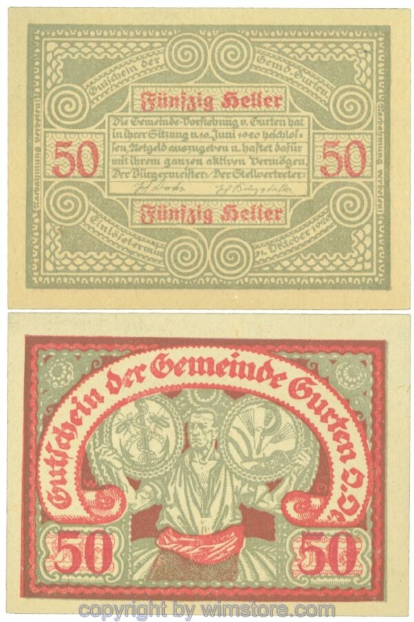 Gurten, J00312b12, 50 Heller; 1