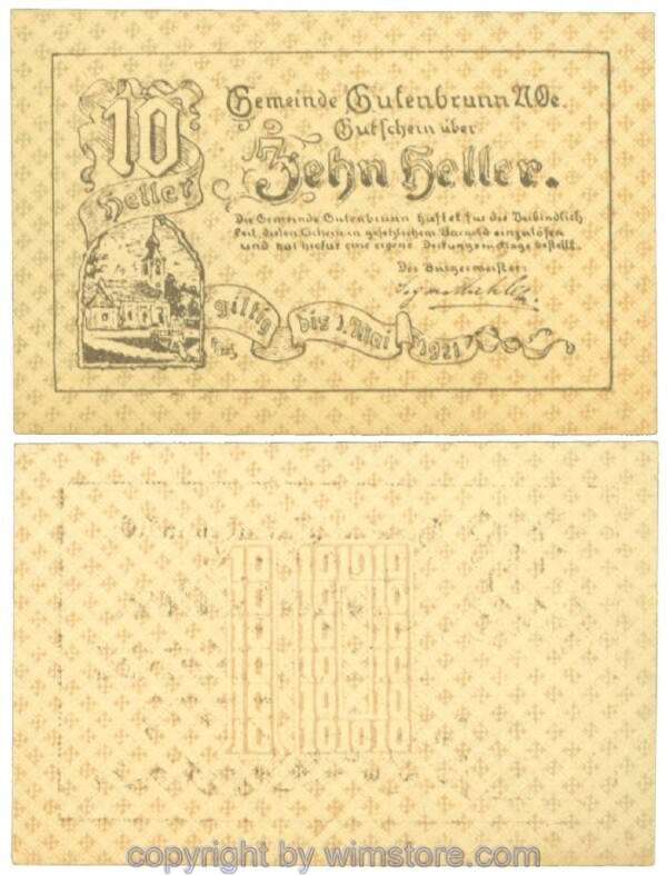 Gutenbrunn, J00315, 10 Heller; 1