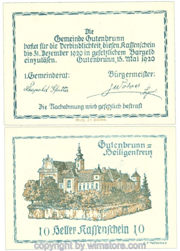 Gutenbrunn b. Heiligenkreuz, J00316, 10 Heller; 1
