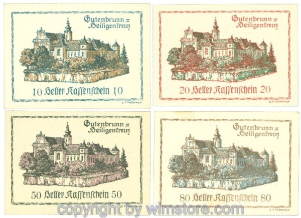 Gutenbrunn b. Heiligenkreuz, J00316, Serie 10, 20, 50, 80 Heller; 1