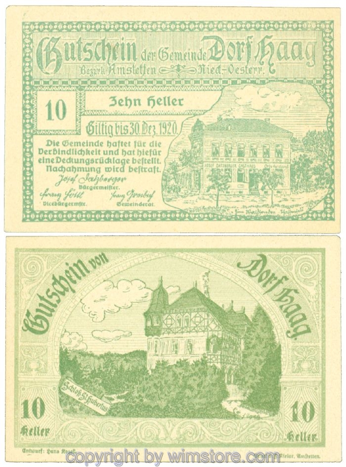 Haag (Dorf), J00317a, 10 Heller; 1-