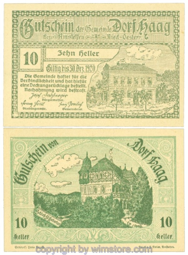 sn105849 Haag (Dorf), J00317c, 10 Heller; 1