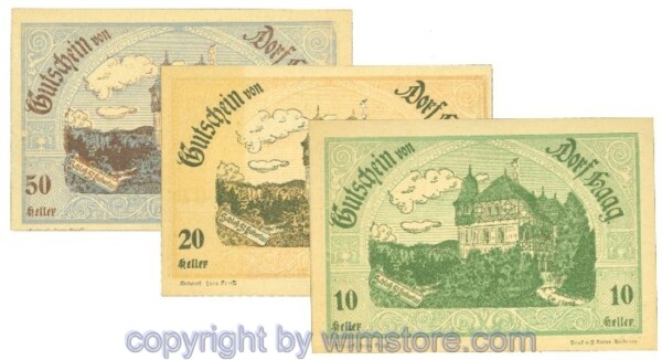 Haag (Dorf), J00317c, Serie 10, 20, 50 Heller; 1