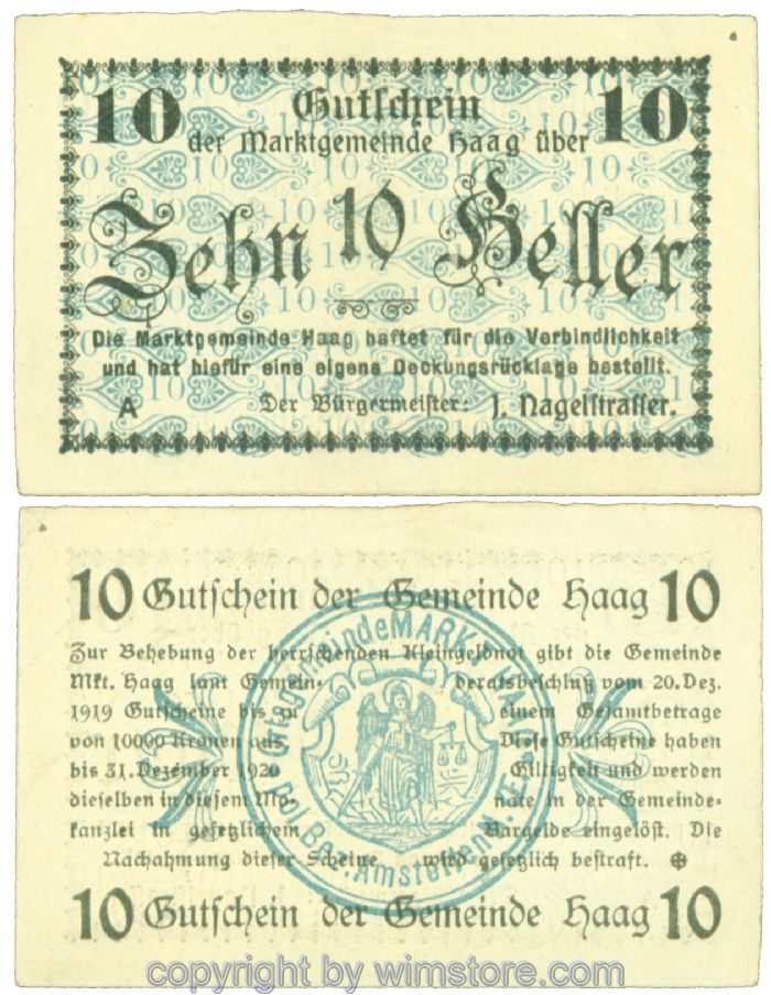 Haag (Markt), J00318Ic, 10 Heller; 2-3, fleckig