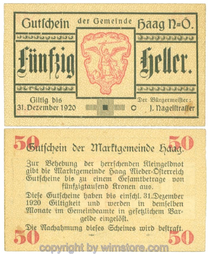 Haag (Markt), J00318I2c, 50 Heller; 1