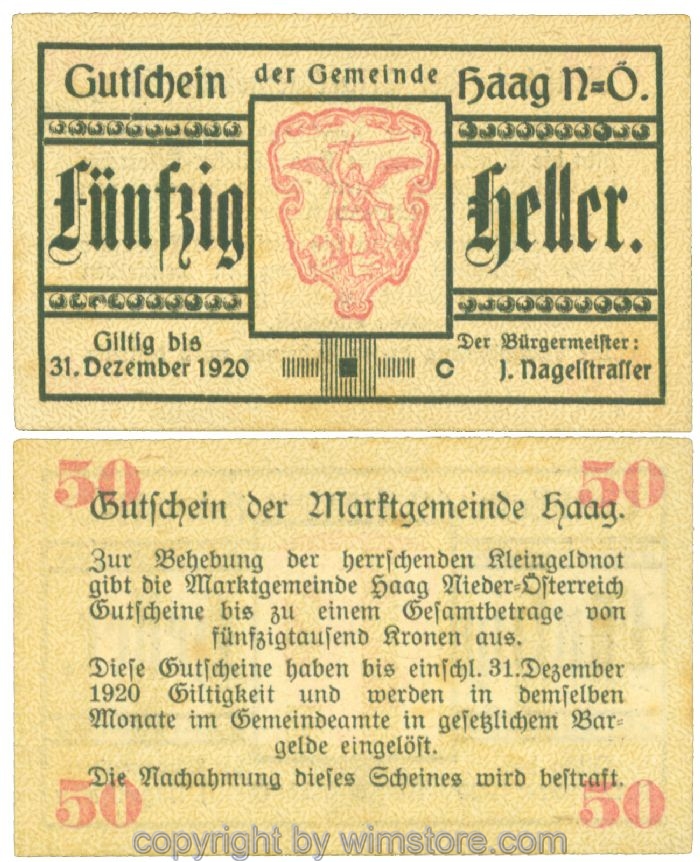 Haag (Markt), J00318I2c, 50 Heller; 1-