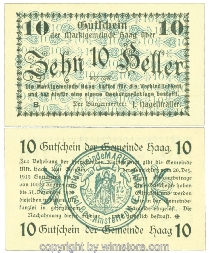 Haag (Markt), J00318Ig, 10 Heller; 1-