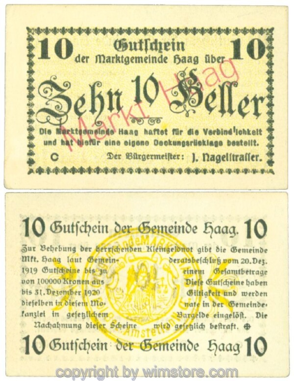 Haag (Markt), J00318IIb, 10 Heller; 1-