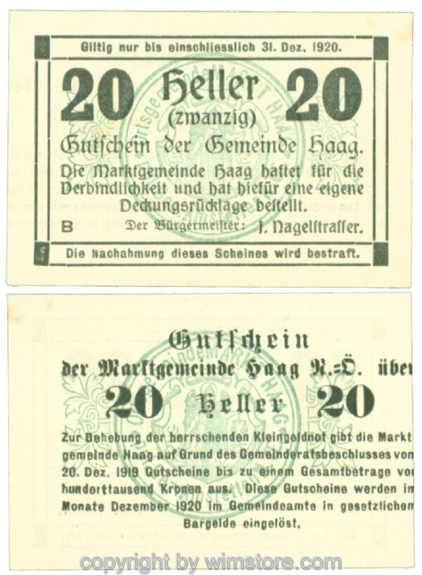 Haag (Markt), J00318IIb, 20 Heller; 1