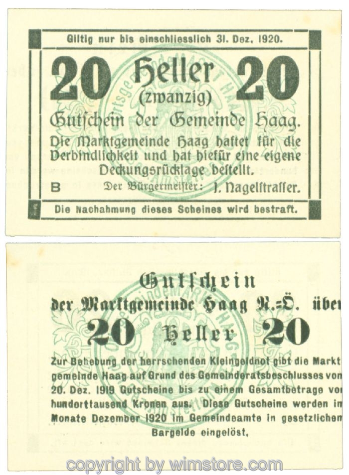 Haag (Markt), J00318IIb, 20 Heller; 1