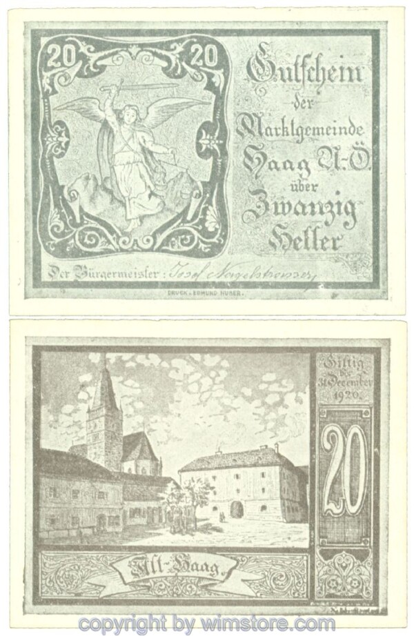 Haag (Markt), J00318IV2a, 20 Heller; 1