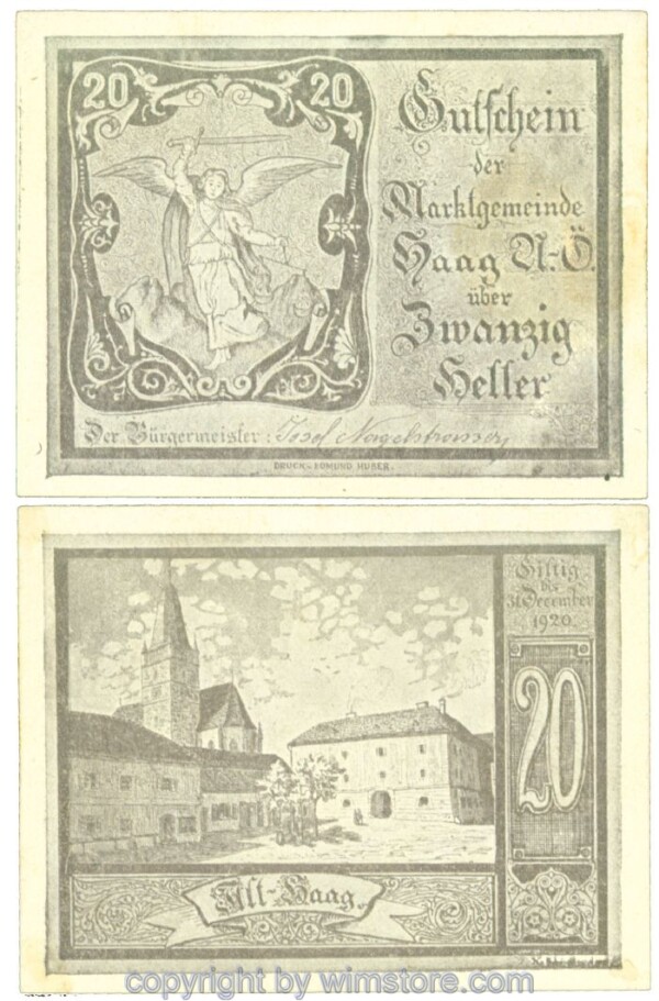Haag (Markt), J00318IV2a, 20 Heller; 1-