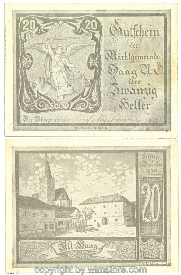 Haag (Markt), J00318IV2a, 20 Heller; 1-