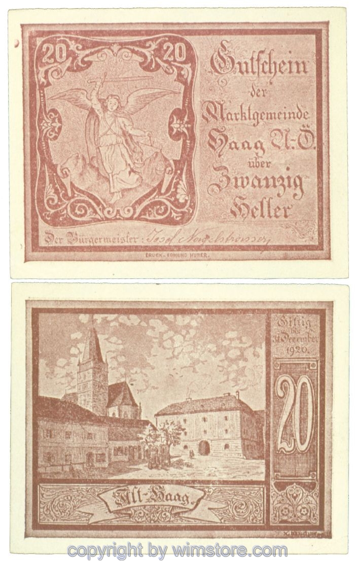 Haag (Markt), J00318IV2b, 20 Heller; 1