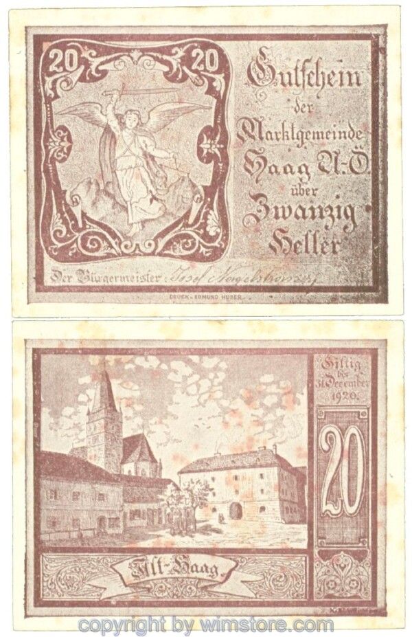Haag (Markt), J00318IV2b, 20 Heller; 1-