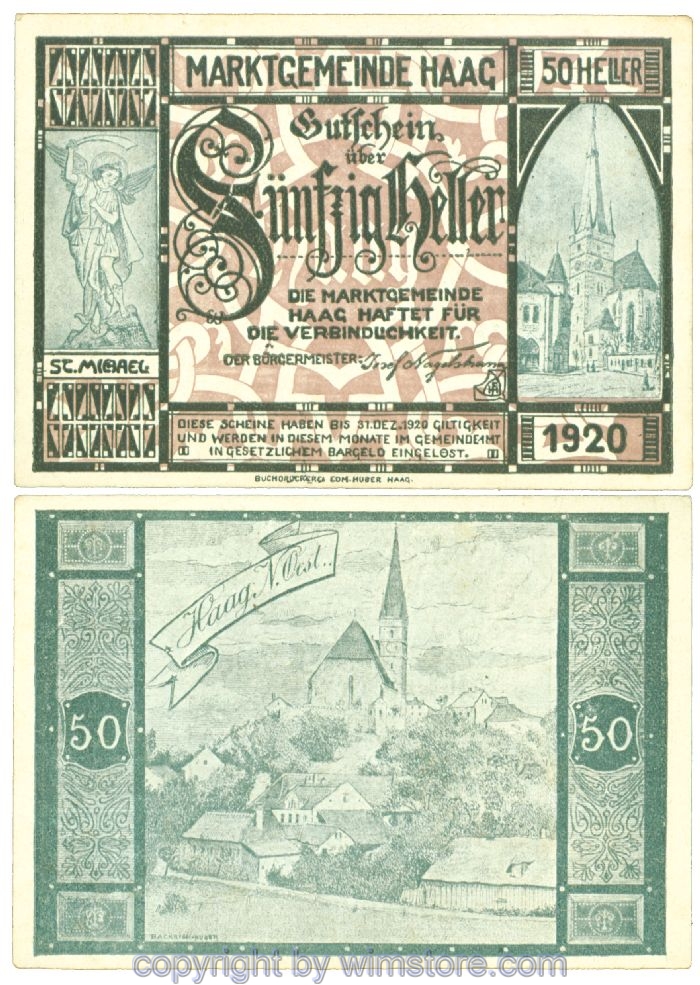 Haag (Markt), J00318IV5a, 50 Heller; 1