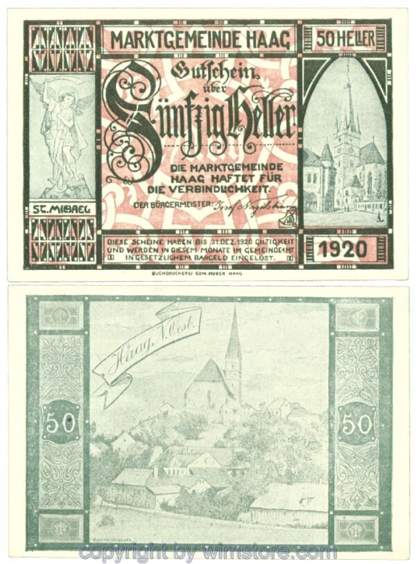 Haag (Markt), J00318IV5b, 50 Heller; 1