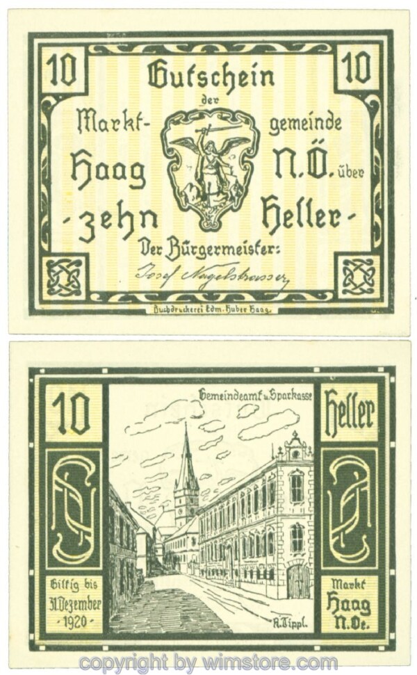 Haag (Markt), J00318Va, 10 Heller; 1-