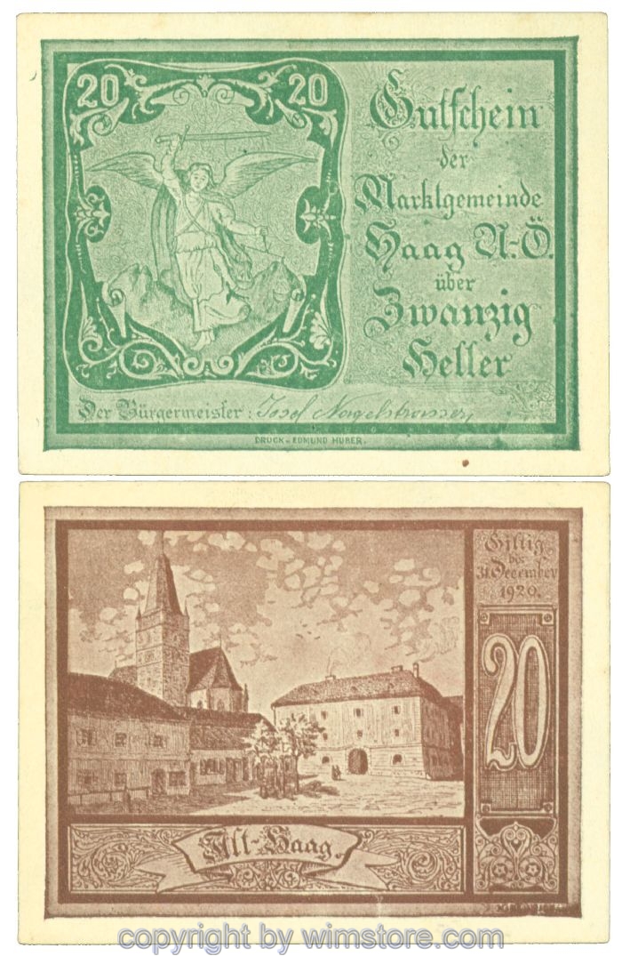 Haag (Markt), J00318Vb1, 20 Heller; 1-