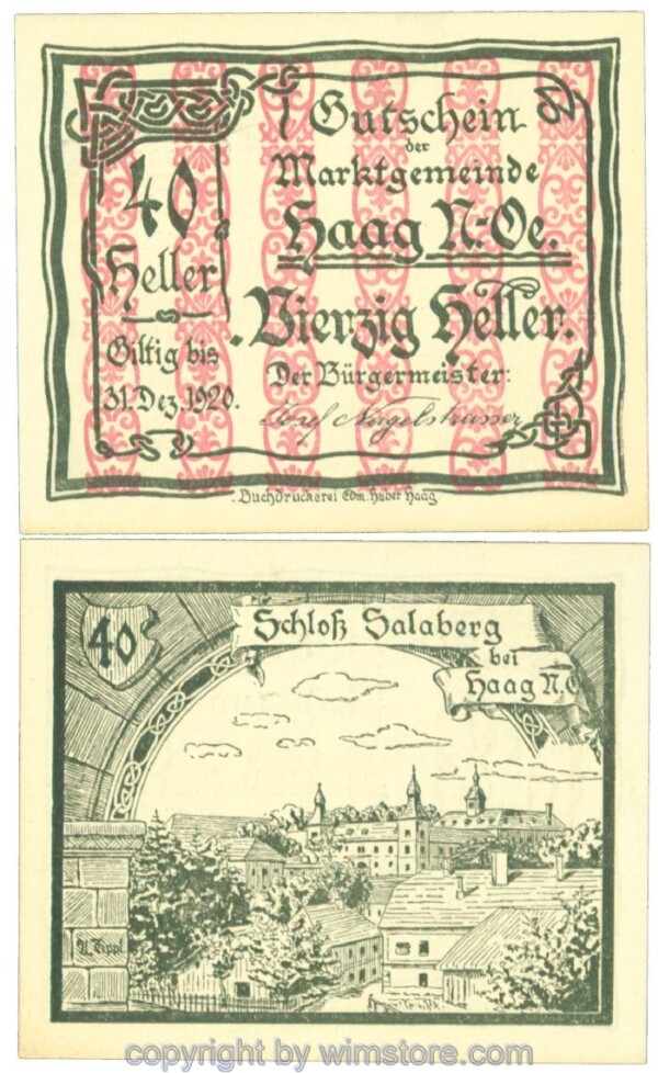 Haag (Markt), J00318Vd, 40 Heller; 1