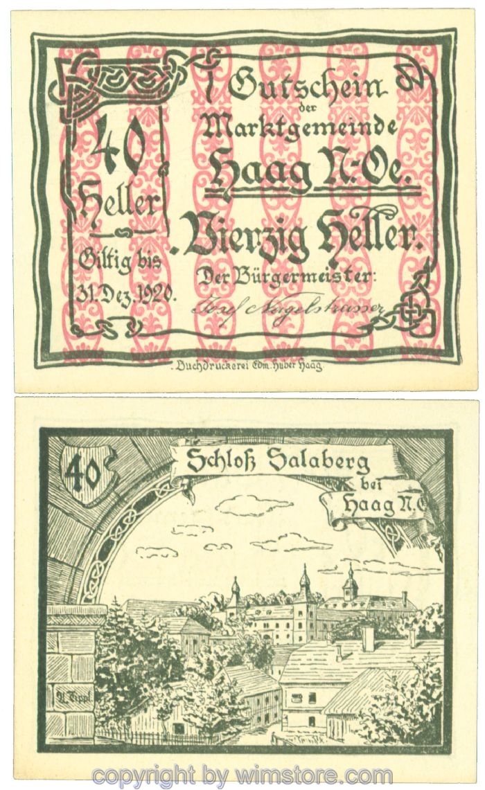 Haag (Markt), J00318Vd, 40 Heller; 1