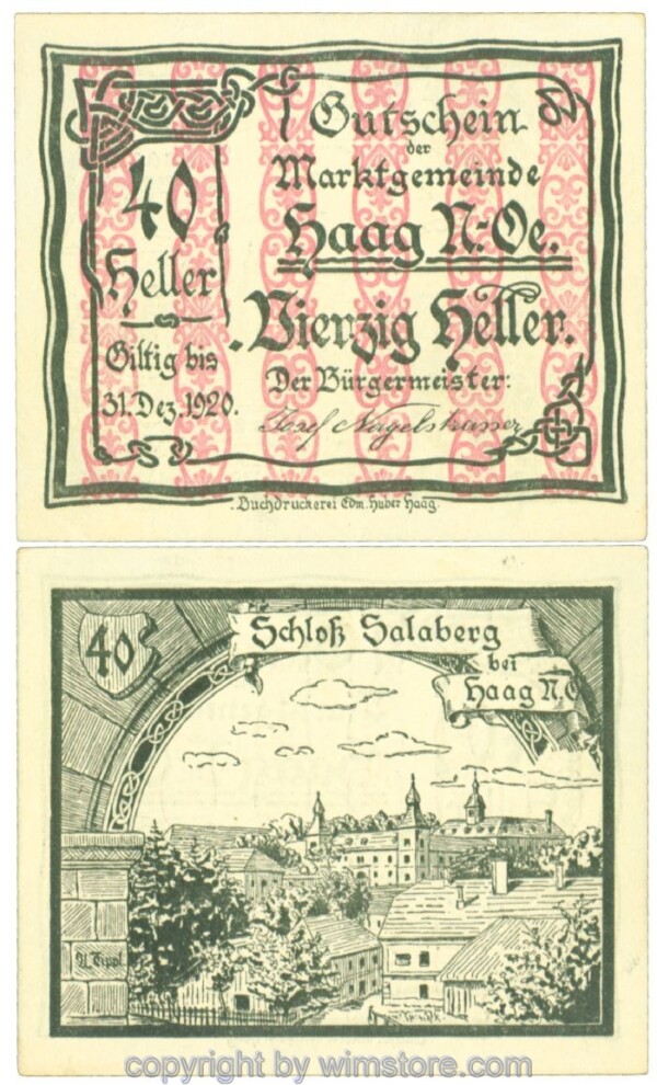 Haag (Markt), J00318Vd, 40 Heller; 1-