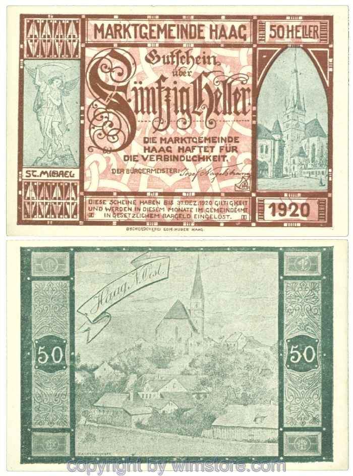Haag (Markt), J00318Ve, 50 Heller; 1