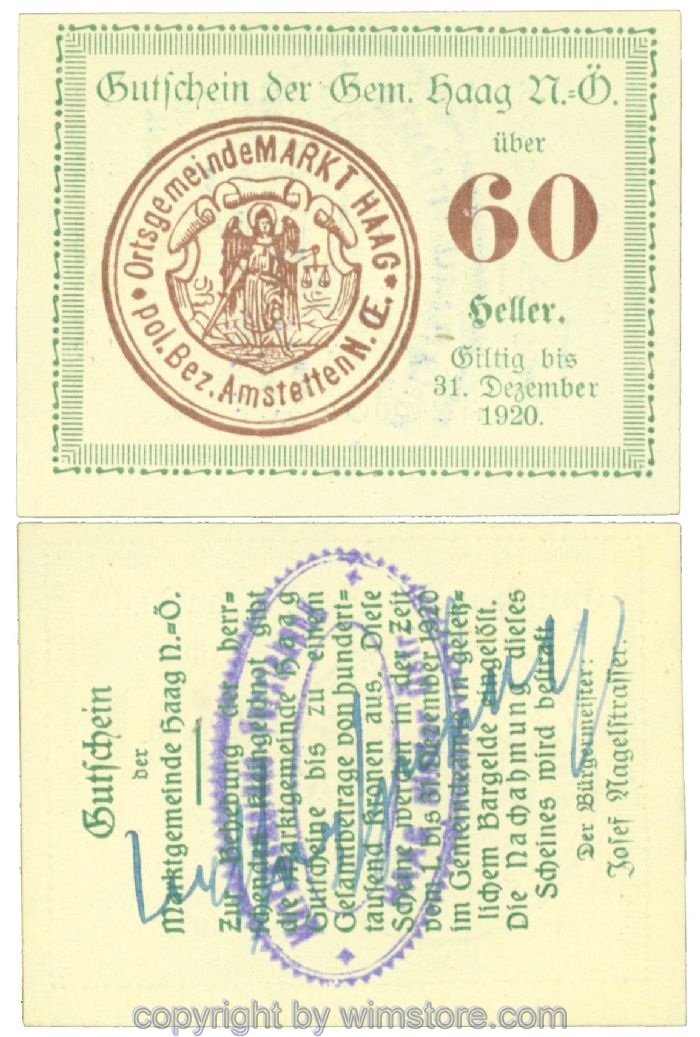 Haag (Markt), J00318VIId, 60 Heller; 1
