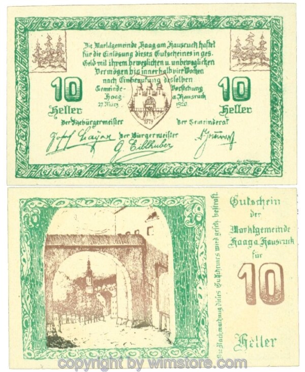 Haag am Hausruck, J00322a, 10 Heller; 1