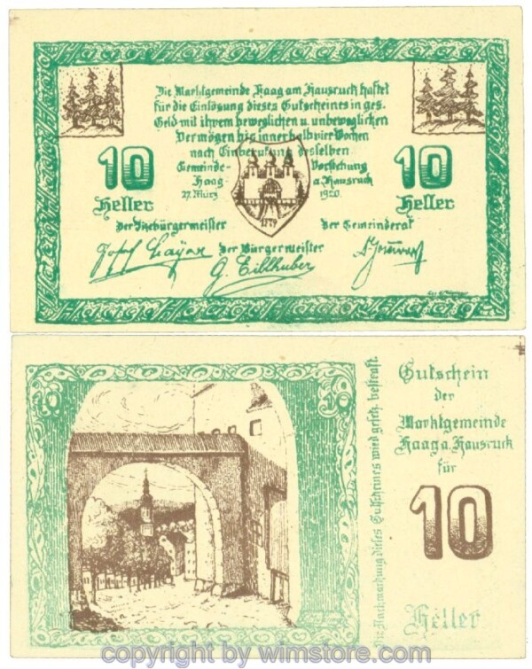 Haag am Hausruck, J00322a, 10 Heller; 1-