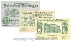 Hadersdorf-Weidlingau, J00326, Serie 10, 20, 50 Heller; 1