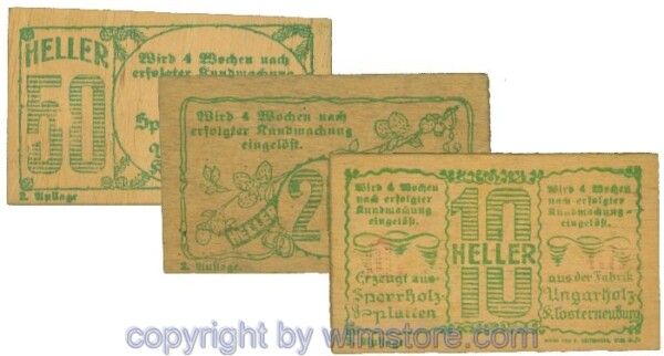 Hadersfeld, J00327IIa, Serie 10, 20, 50 Heller; 1